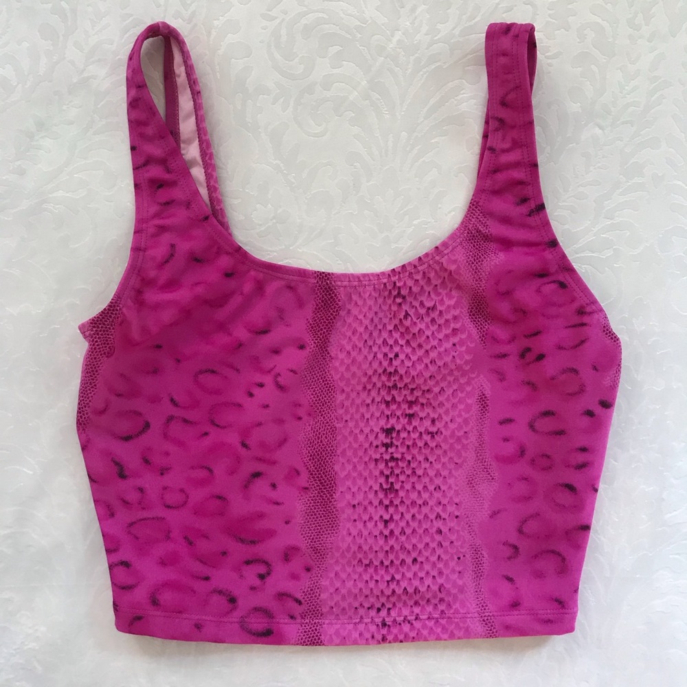 Vintage Hot Pink Snake Print Crop